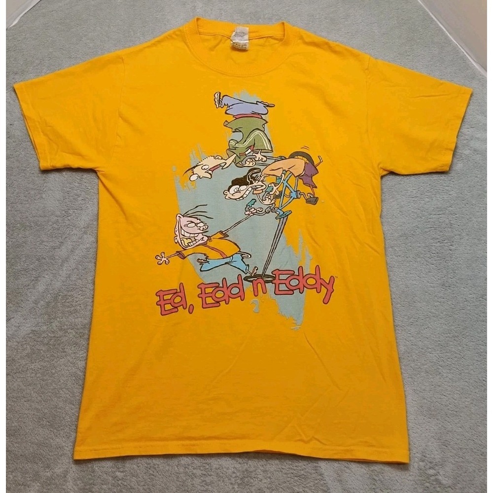 Ed Edd N Eddy Free Fall Graphic T-shirt Yellow Men's Small Fruit Of The Loom Tag